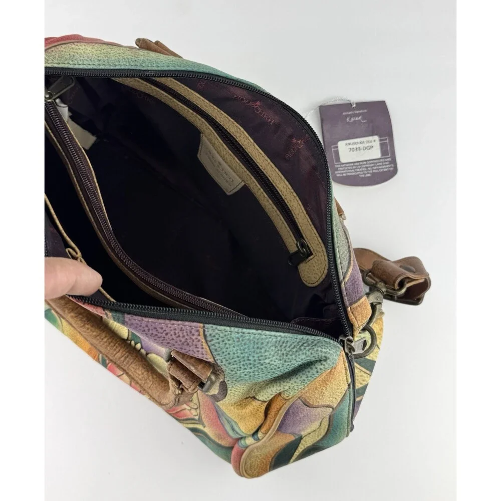 Anuska Zip Around Satchel With Cross Body Strap and 2 handles New With Tags
